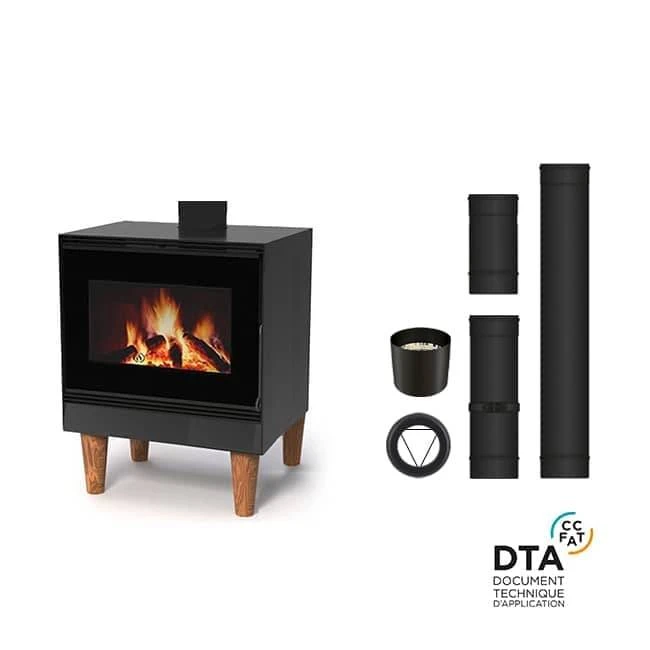 Pack Poêle à Bois Iseo - Option Ventilation - Sortie Dessus 1 Pack Poêle à Bois Iseo - Option Ventilation - Sortie Dessus