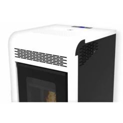 Pack Poêle à Granulés Canalisable Vulcano + Kit D'installation Sortie Arrière -Poeleabois Boutique pack poele a granules canalisable vulcano kit d installation sortie arriere vulcano 15 bianca frontale 1 1