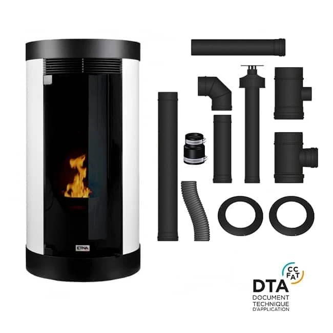Pack Poêle à Granulés étanche Canalisable Anna + Kit D'installation Ventouse 1 Pack Poêle à Granulés étanche Canalisable Anna + Kit D'installation Ventouse