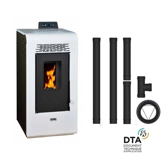 Pack Poêle à Granulés Vulcano SMS + Kit D'installation Sortie Arrière