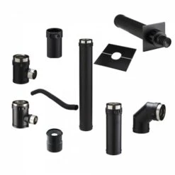 Pack Ventouse Sortie Des Fumées En Façade Poujoulat -Poeleabois Boutique pack ventouse sortie des fumees en facade poujoulat kshn80 130pgi kit fumisterie ventouse poujoulat2