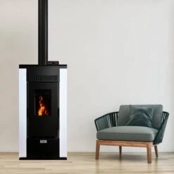 Poêle à Granulés étanche Stella -Poeleabois Boutique poele a granules etanche stella stella blanc