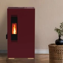 Poêle à Granulés Extra Plat Mini -Poeleabois Boutique poele a granules extra plat mini vignettee mini rouge 1