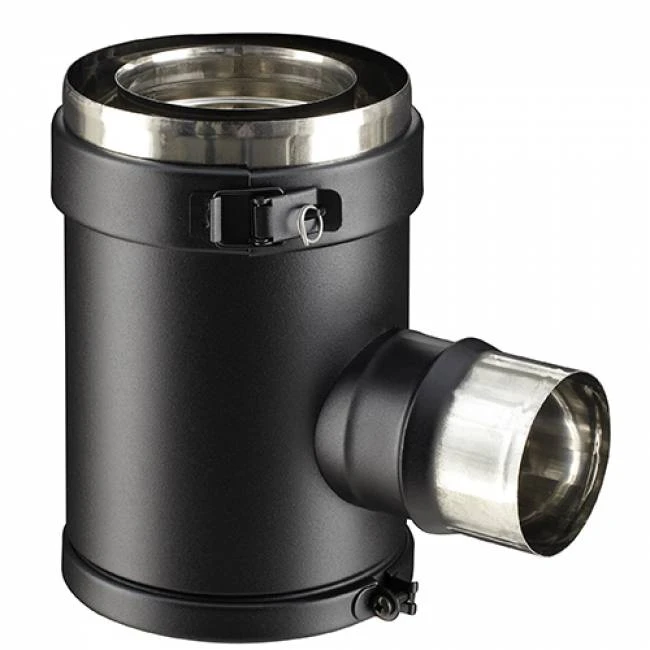 Té Arrière Noir De Sortie De Fumée TE 80/130 PGI 1 Té Arrière Noir De Sortie De Fumée TE 80/130 PGI